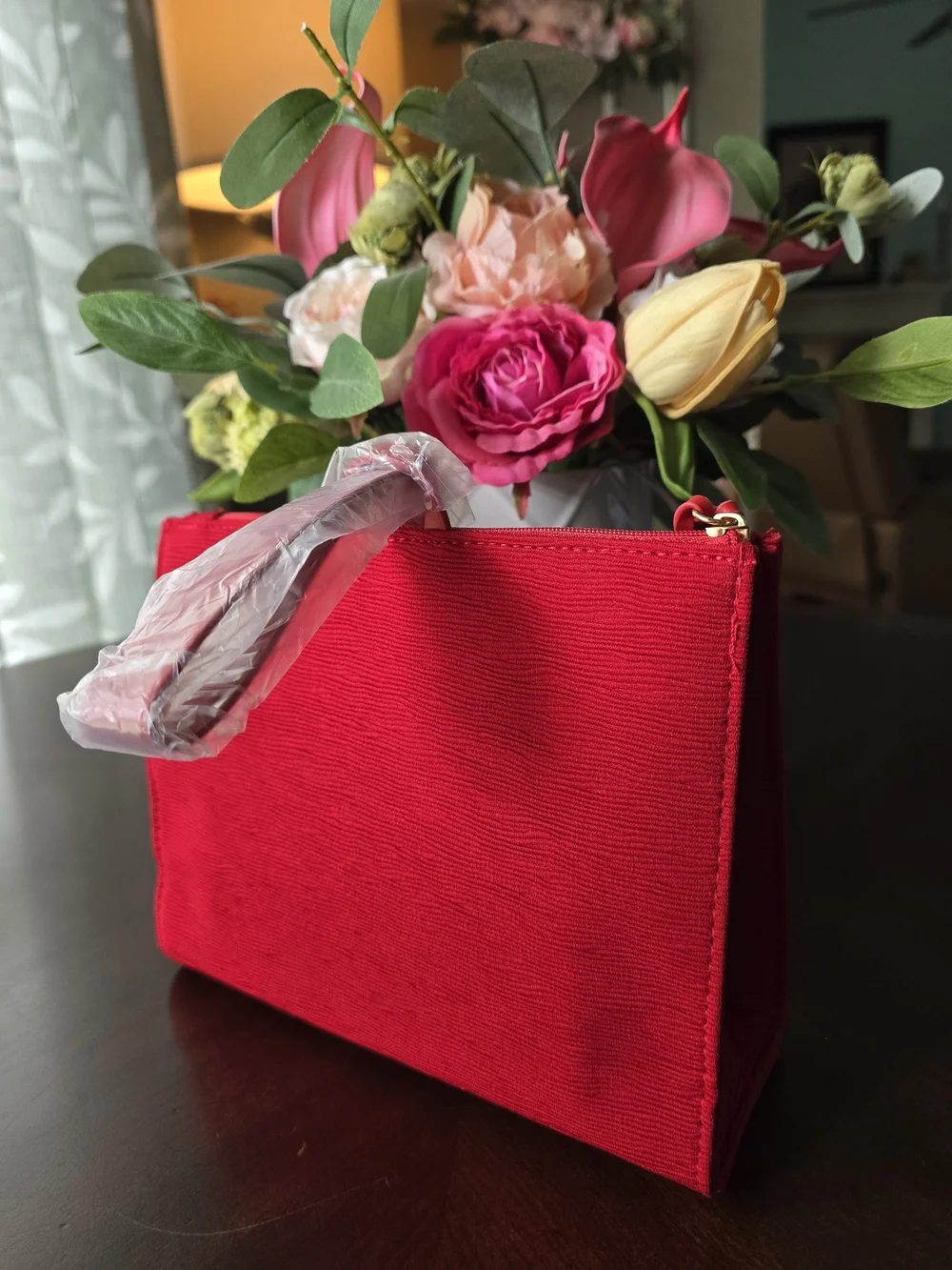 Giorgio Armani Red Premium Pouch - Cosmetic Bag - Clutch NWT